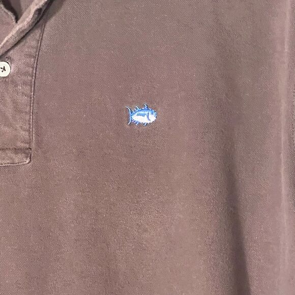 Southern Tide skipjack polo brown size XXL 2 button - Picture 2 of 6